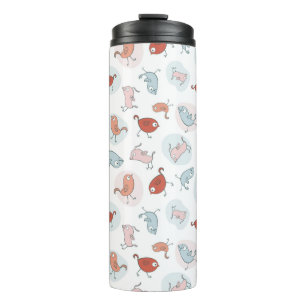 Muster mit Cartoon-Vögeln Thermosbecher