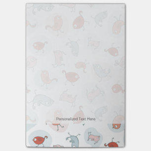 Muster mit Cartoonvögeln Post-it Klebezettel