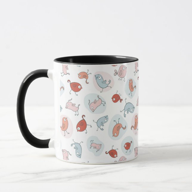 Muster mit Cartoonvögeln Tasse (Links)