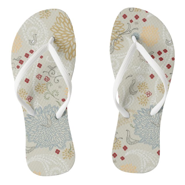 Muster mit Darstellung eines lockigen Gartens Flip Flops (Fußbett)