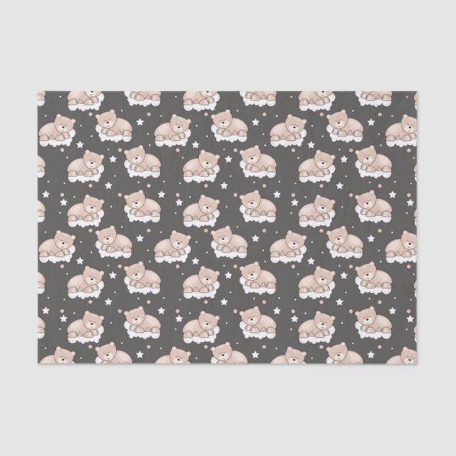 Muster mit dem kleinen Bärnschlafen Seidenpapier (Vorderseite)
