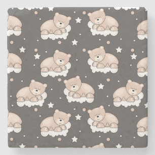 Muster mit dem kleinen Bärnschlafen Steinuntersetzer