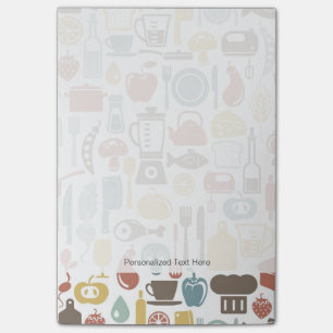 Muster mit dem Kochen der Ikonen Post-it Klebezettel