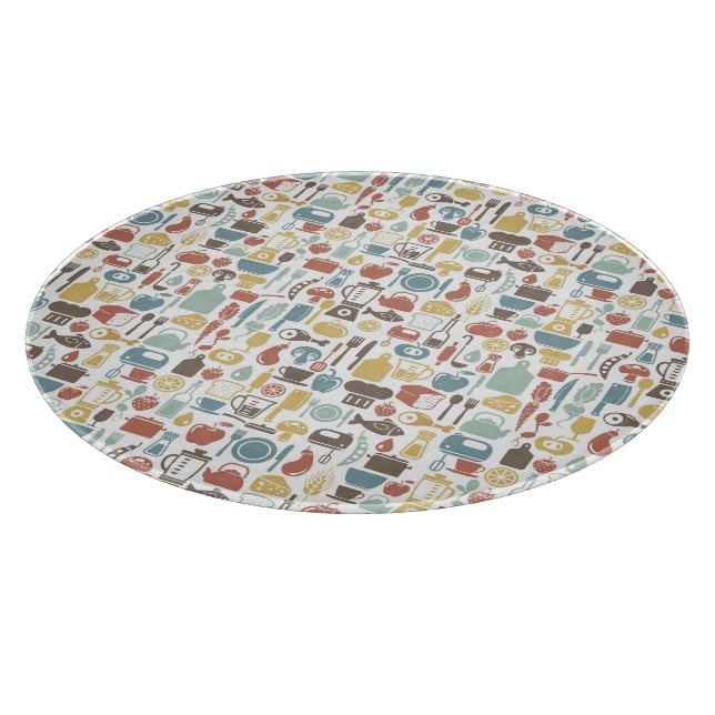 Muster mit dem Kochen der Ikonen Schneidebrett (Ecke)