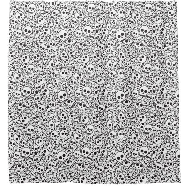 Muster mit den Schädeln Duschvorhang (Vorderseite)