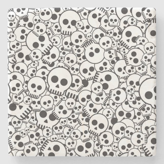 Muster mit den Schädeln Steinuntersetzer (Vorderseite)
