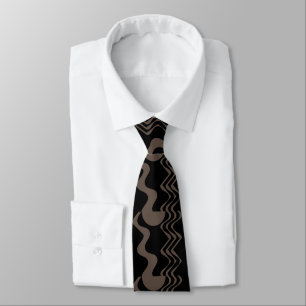 Muster mit der Bewegung Brown Black Wavy Krawatte