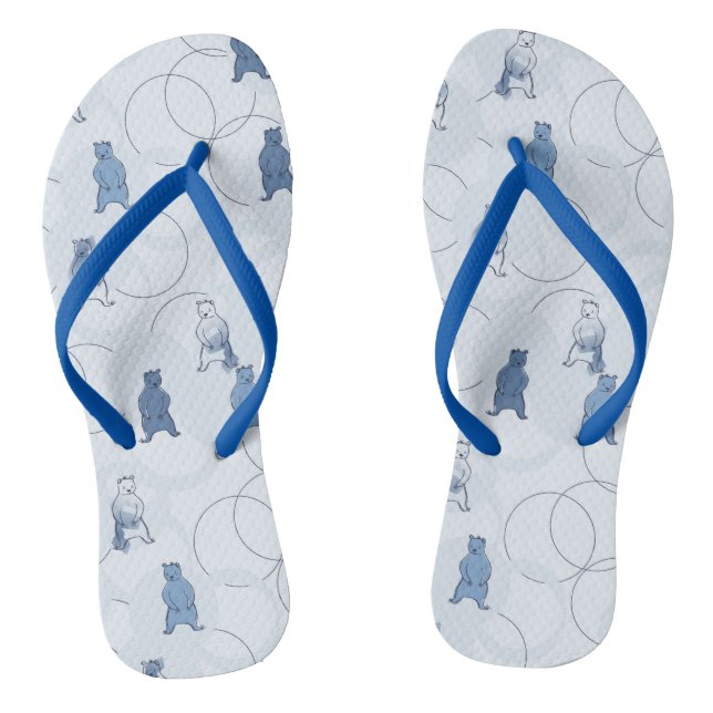 Muster mit einem Grizzlybären Flip Flops (Fußbett)