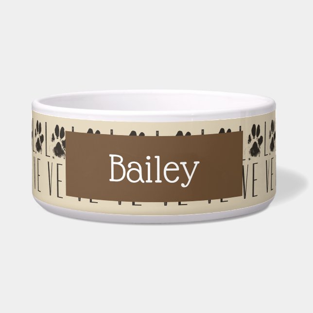 Muster mit einem Paw-Druck, der Liebe Zauber Napf (Vorderseite)