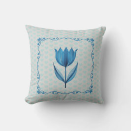 Muster mit einer blauen Tulpe Kissen