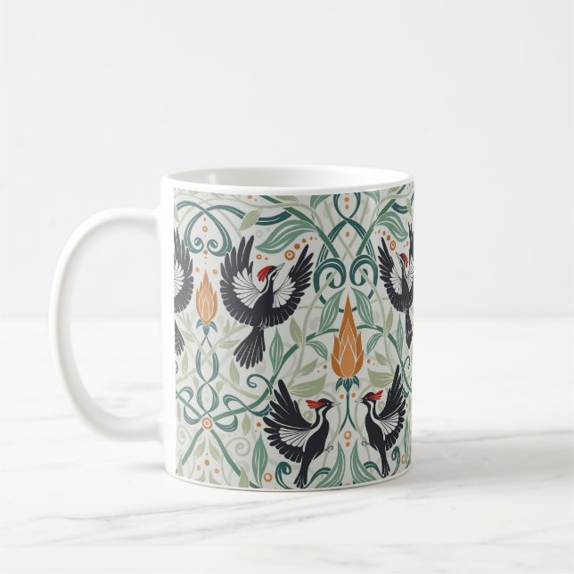 Muster mit Elfenbeinspecht Kaffeetasse (Links)