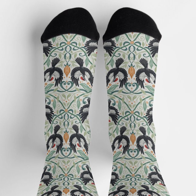 Muster mit Elfenbeinspecht Socken (Oben)