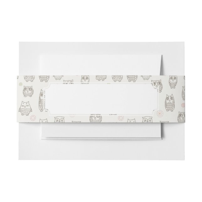 Muster mit Eulen Einladungsbanderole (Vorderseite Beispiel)
