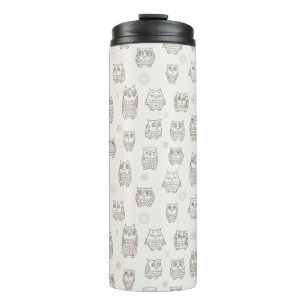 Muster mit Eulen Thermosbecher