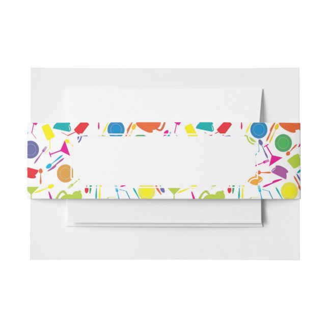 Muster mit farbigem Küchen-Material Einladungsbanderole (Vorderseite Beispiel)