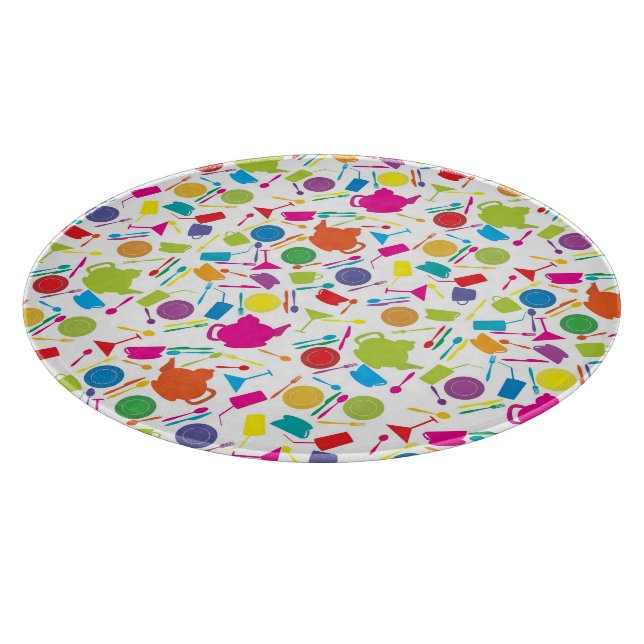 Muster mit farbigem Küchentuch Schneidebrett (Ecke)