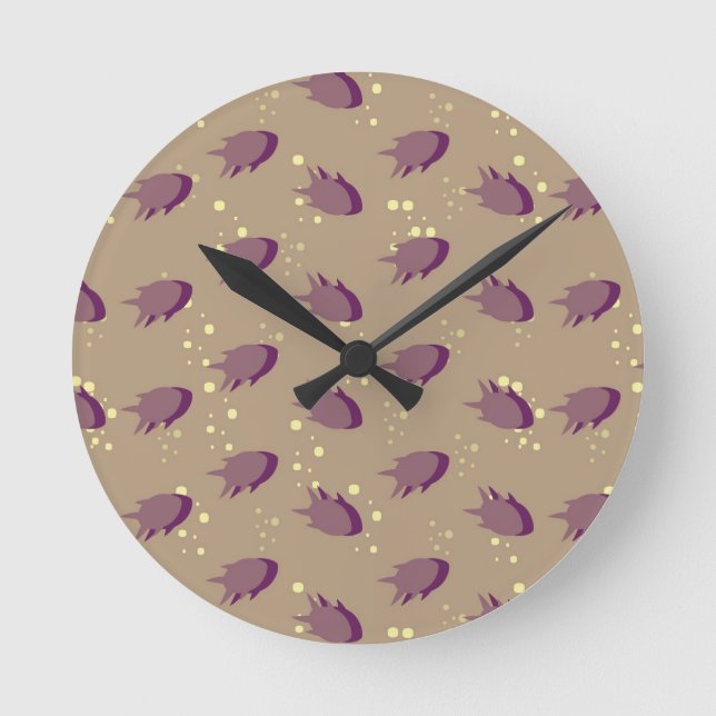 Muster mit Fischen Runde Wanduhr (Vorderseite)