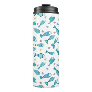Muster mit Fischen und Starfish Thermosbecher