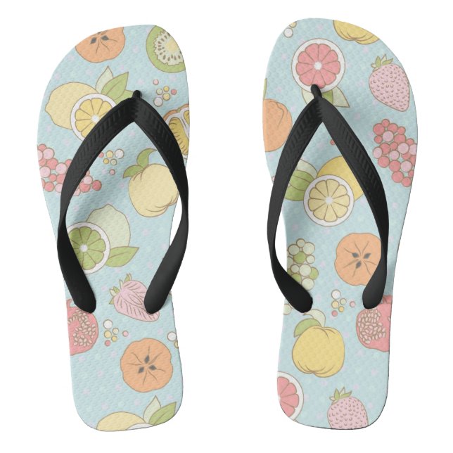 Muster mit Früchten und Beeren Flip Flops (Fußbett)