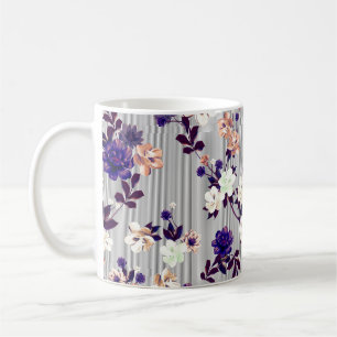 Muster mit Frühlingsblumen Muster mit Feder fl Kaffeetasse
