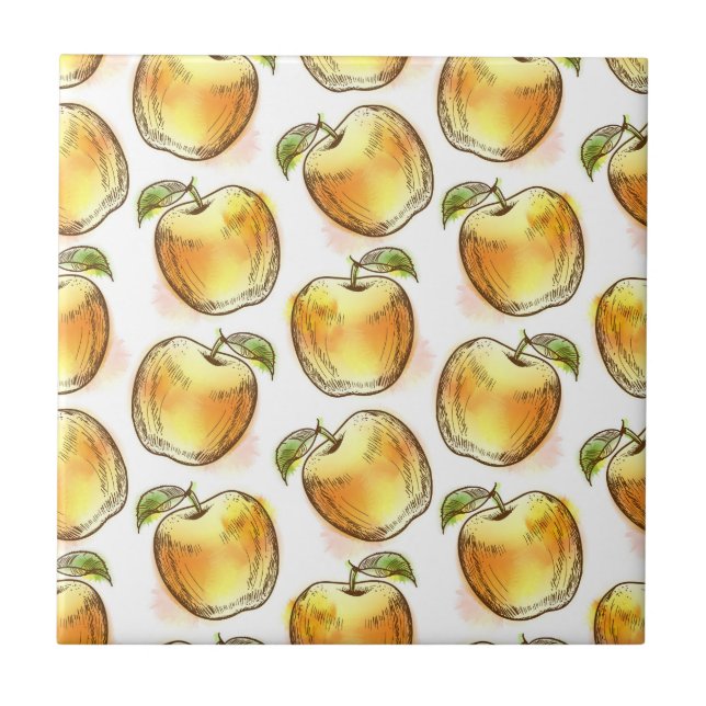 Muster mit gelbem Apfel Fliese (Vorderseite)