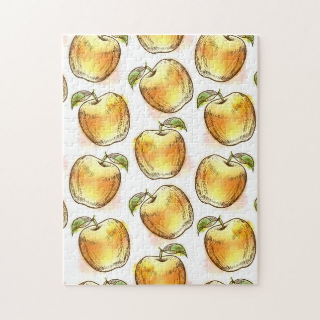 Muster mit gelbem Apfel Puzzle (Vertikal)