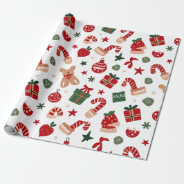 Muster mit Geschenken, Bonbons und Spielzeug Geschenkpapier