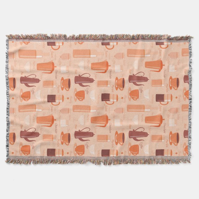 Muster mit Getränken und Text Decke (Vorderseite)