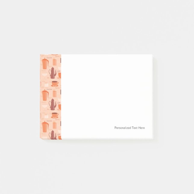 Muster mit Getränken und Text Post-it Klebezettel (Vorderseite)