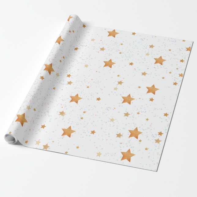 Muster mit goldenen Sternen Geschenkpapier (Ungerollt)