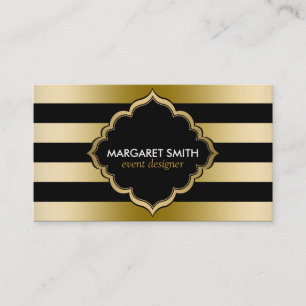 Muster mit goldenen Streifen und Monogramm Visitenkarte