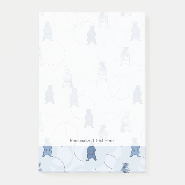 Muster mit Grizzlybär Post-it Klebezettel (Vorderseite)