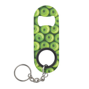 Muster mit grünen Äpfeln Mini Flaschenöffner