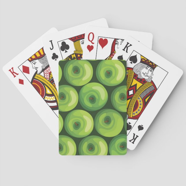 Muster mit grünen Äpfeln Spielkarten (Rückseite)