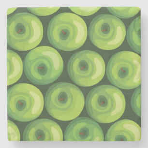 Muster mit grünen Äpfeln Steinuntersetzer