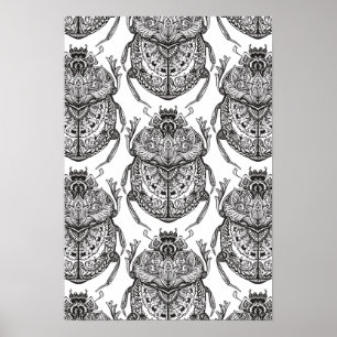 Muster mit Handdoodle 2 Poster