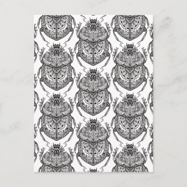 Muster mit Handdoodle Postkarte (Vorderseite)