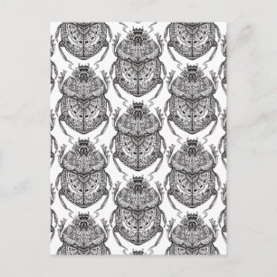 Muster mit Handdoodle Postkarte