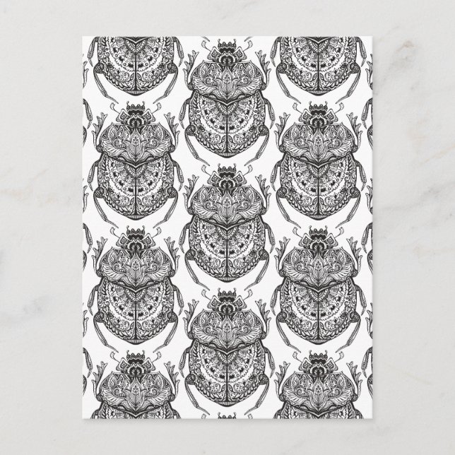 Muster mit Handdoodle Postkarte (Vorderseite)