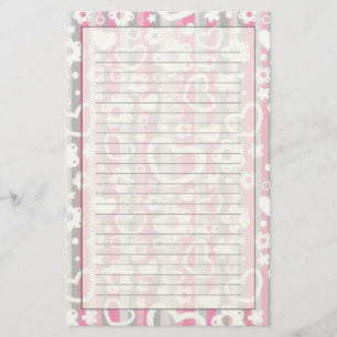 Muster mit Herz und Blume Briefpapier