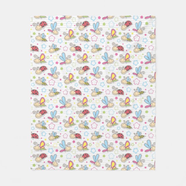 Muster mit Insekten Fleecedecke (Vorderseite)