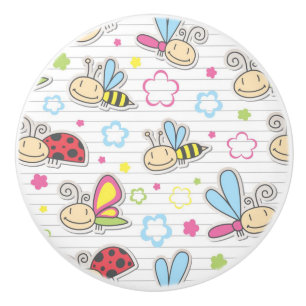 Muster mit Insekten Keramikknauf