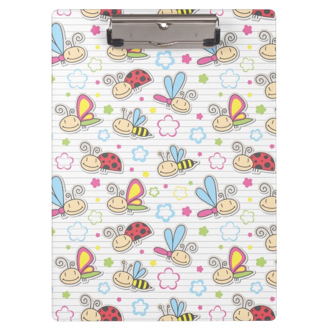 Muster mit Insekten Klemmbrett (Vorderseite)