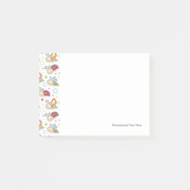 Muster mit Insekten Post-it Klebezettel (Vorderseite)