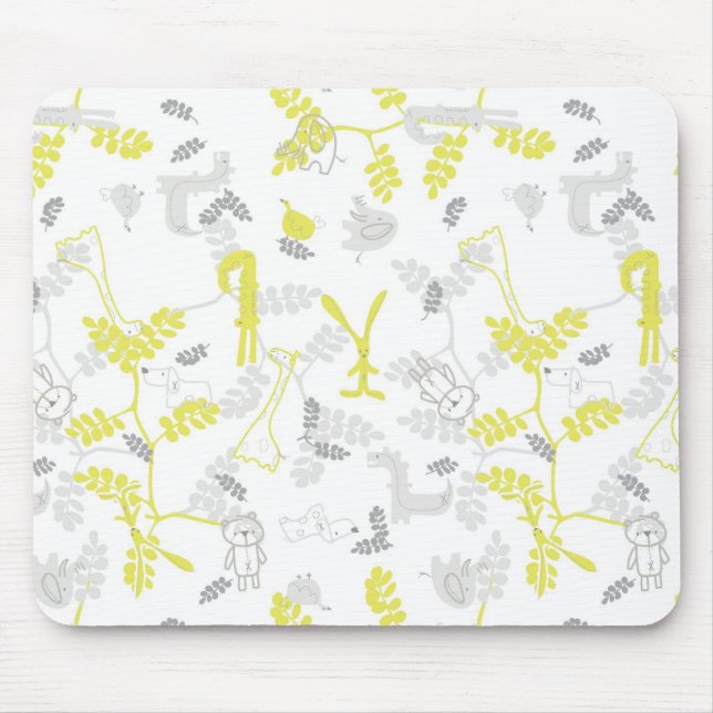 Muster mit jungen Tieren 2 Mousepad (Vorne)