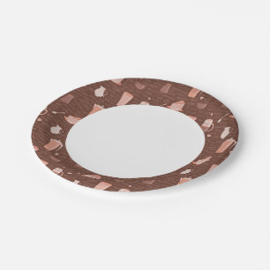 Muster mit Kaffee-bezogenen Elementen Pappteller