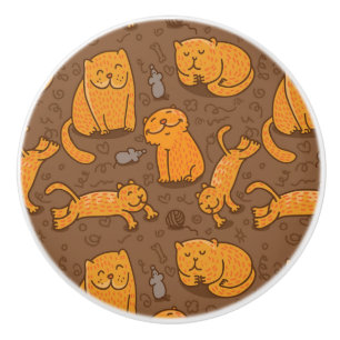 Muster mit Katzen Keramikknauf