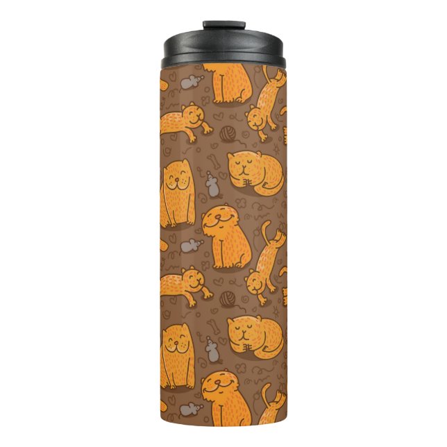 Muster mit Katzen Thermosbecher (Vorderseite)