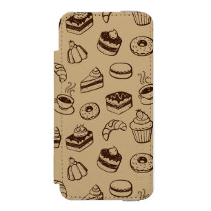 Muster mit Kuchen, Nachtischen und Bäckerei Incipio Watson™ iPhone 5 Geldbörsen Hülle