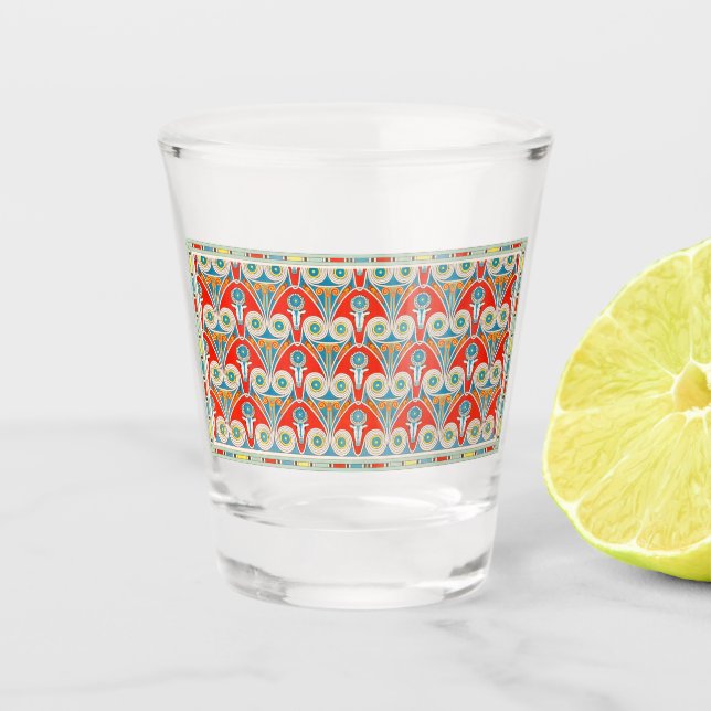 Muster mit Kuhköpfen - Antikes Ägypten Kunst Schnapsglas (Vorderseite)